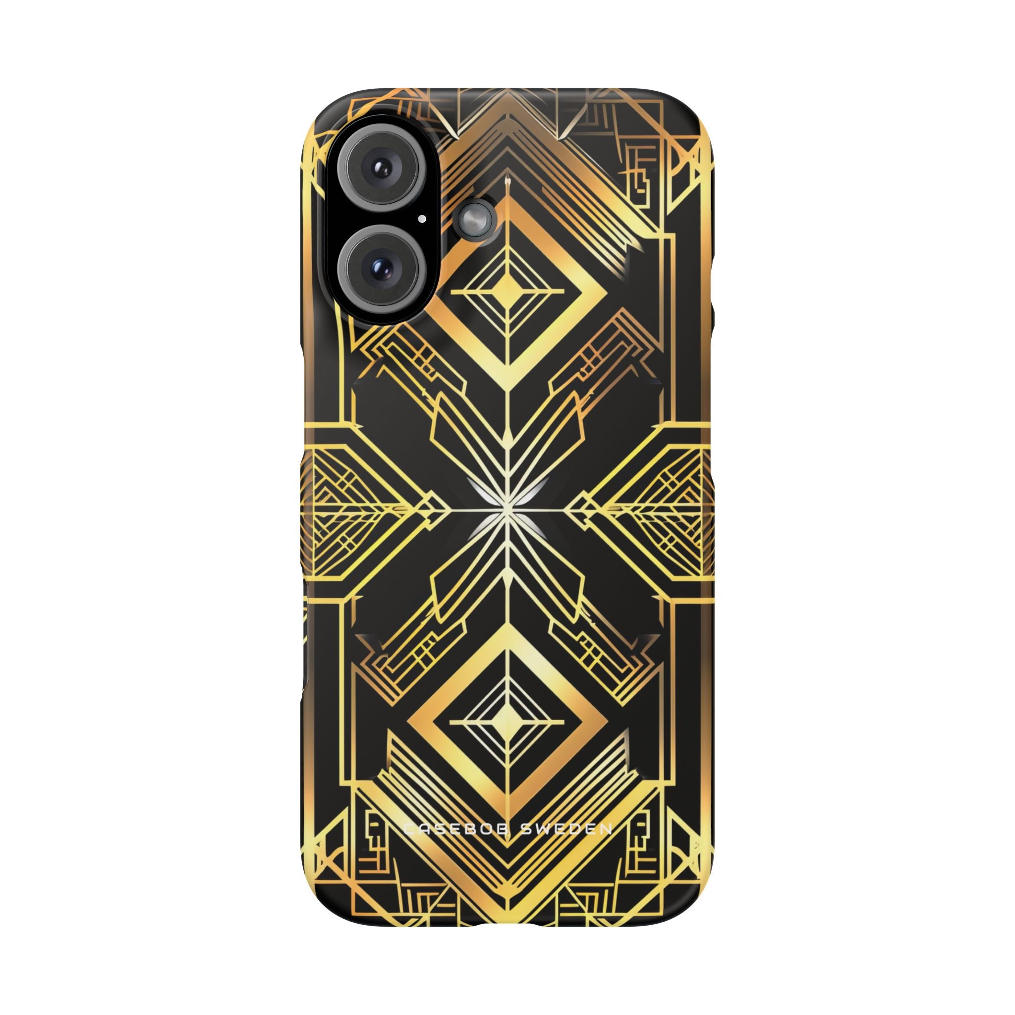 Golden Geometric Opulence iPhone 16 - Slim Phone Case