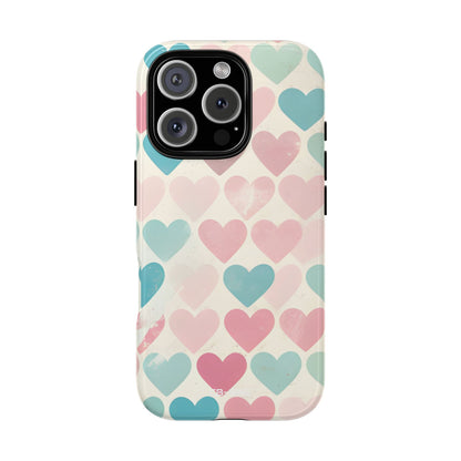 Retro Hearts Symmetry - iPhone Case