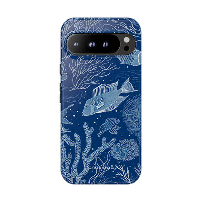 Navy Scale Reef Google Pixel 9 Pro XL Case - Tough