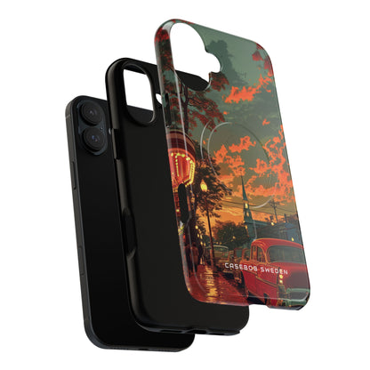 Mid-Century Nostalgia Streetscape iPhone 16 | Tough+ Phone Case