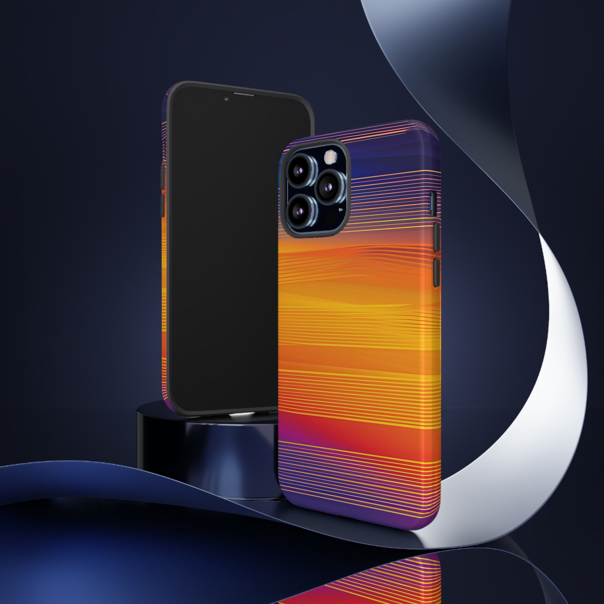 Orange Fusion: Data Artistry - Protective Phone Case