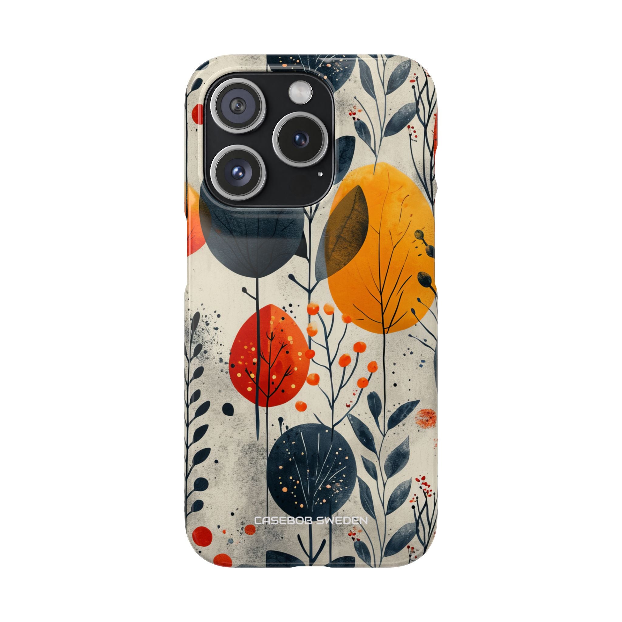 Modern Autumn Leaf Pattern - Slim iPhone 15 Phone Case