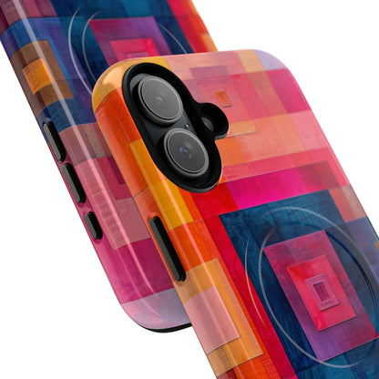 Vibrant Geometry - Tough + MagSafe® iPhone 16 Phone Case