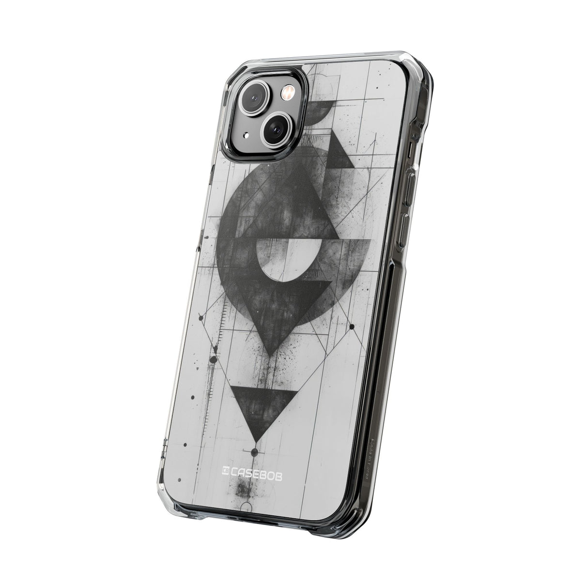 Monochrome Geometry - Phone Case for iPhone (Clear Impact - Magnetic)