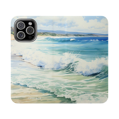 Foaming Blue Waves - iPhone 16 Max Case - Wallet