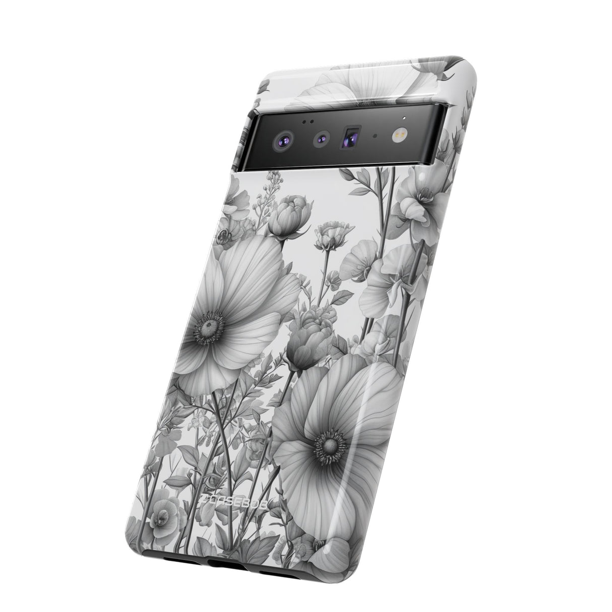 Monochrome Flora | Protective Phone Case for Google Pixel