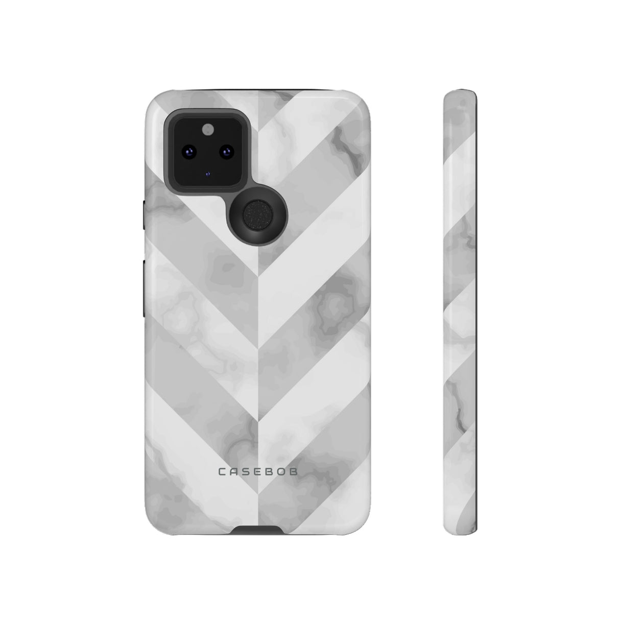 White Herringbone - Protective Phone Case