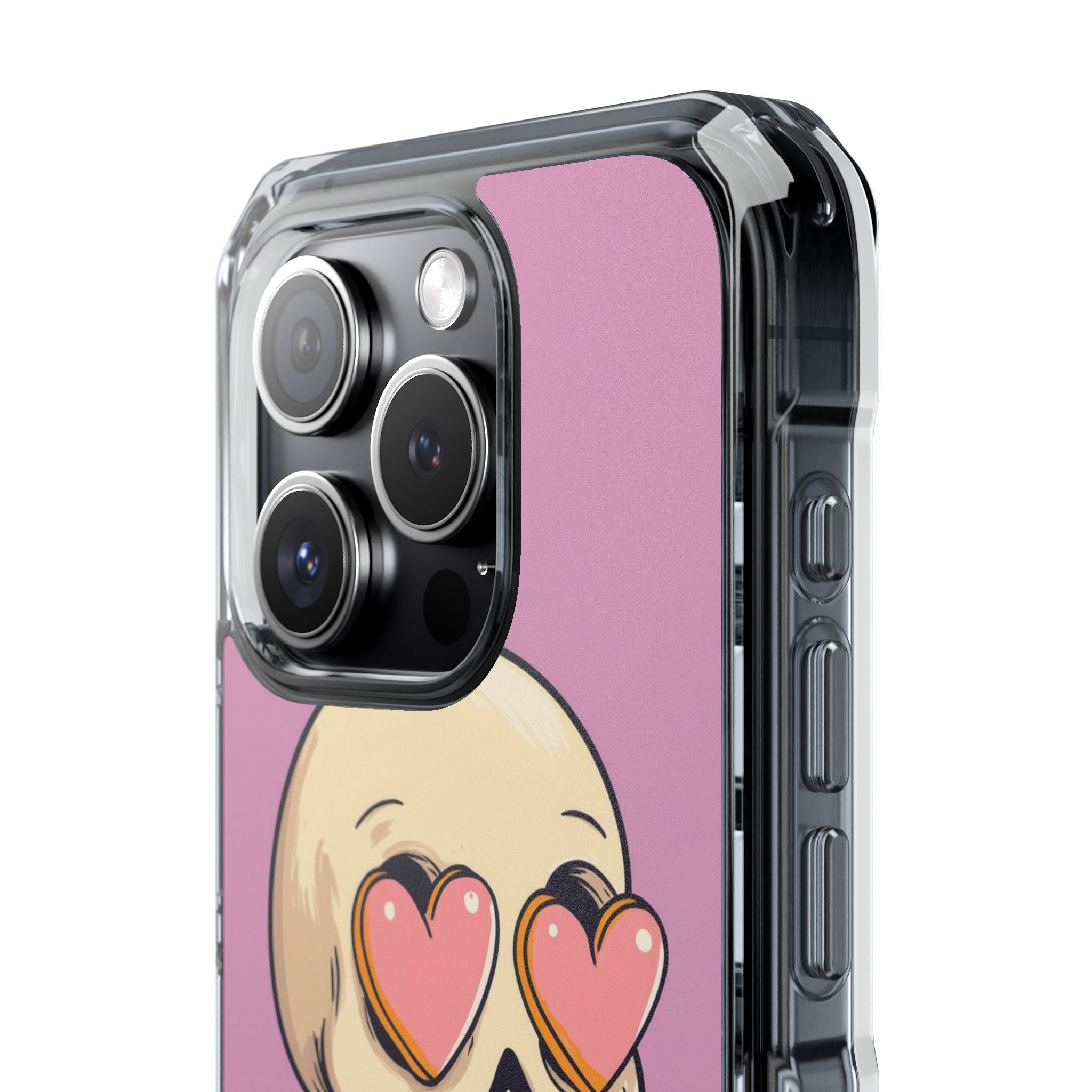 Heart Eyed Skull iPhone 15 Pro Case - Impact