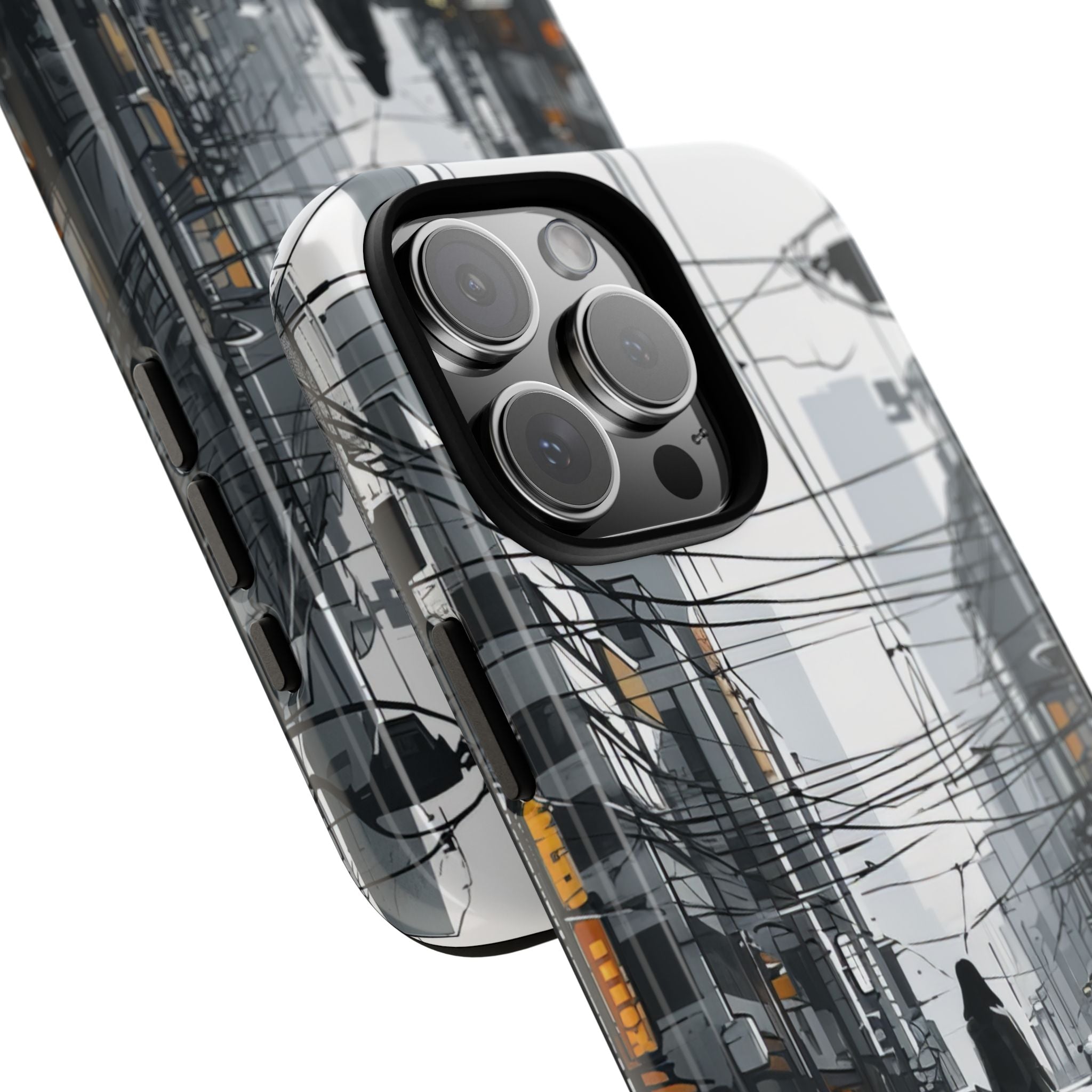 Urban Noir Streetscape iPhone 16 - Tough Phone Case