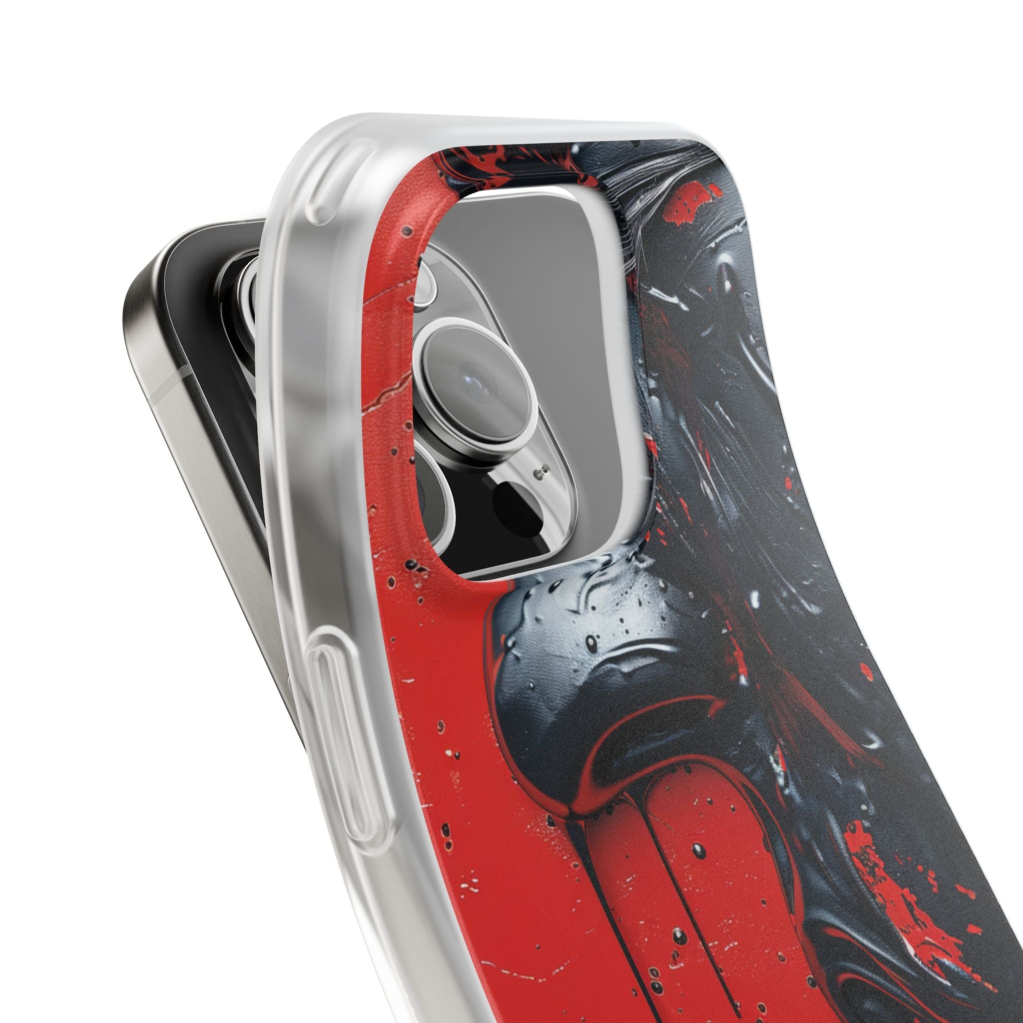 Textured Crimson Bloom iPhone 16 - Flexi Phone Case