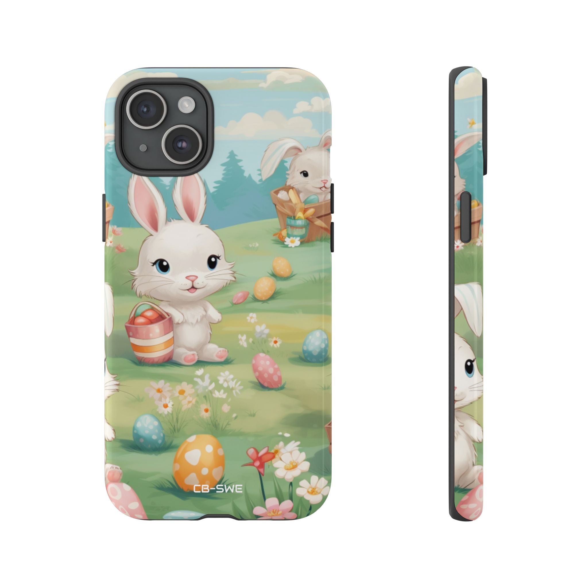 Bunnies Hunt Eggs - iPhone Case