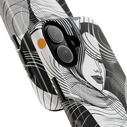 Orange Wave Motion iPhone 16 - Tough+