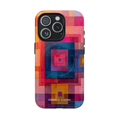 Vibrant Geometry - Tough + MagSafe® iPhone 15 Phone Case