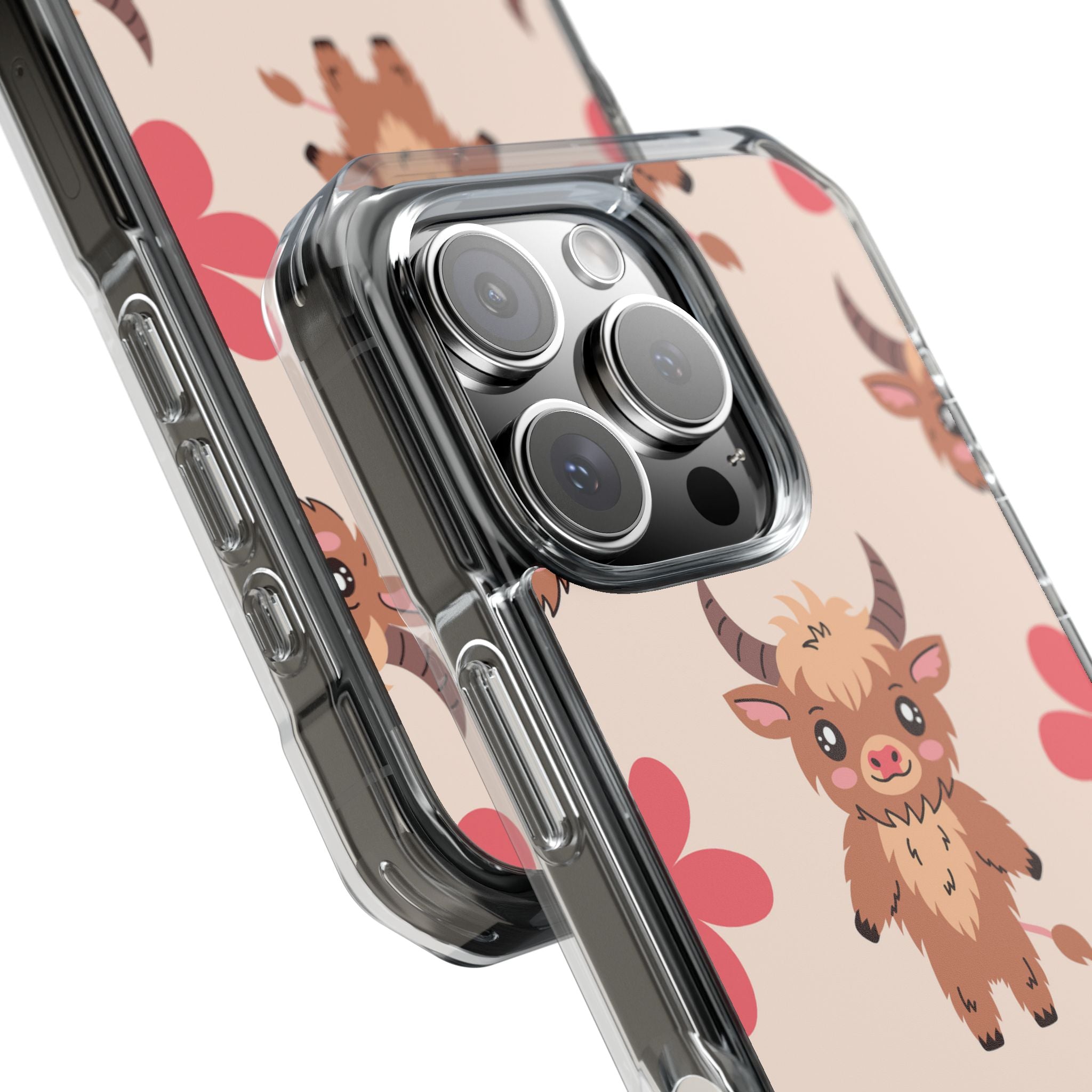 Cute Cattle & Flowers iPhone Case - Impact