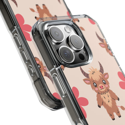 Cute Cattle & Flowers iPhone Case - Impact