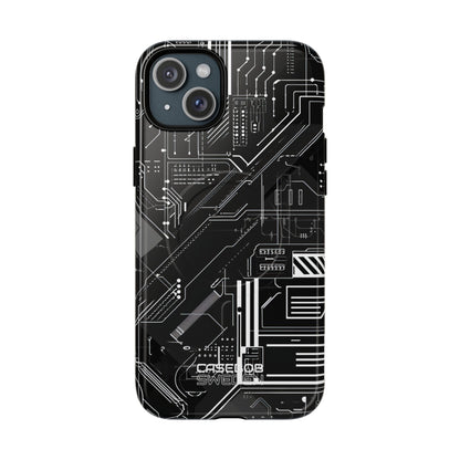 Futuristisch Circuit Raster iPhone 15 - Tough+