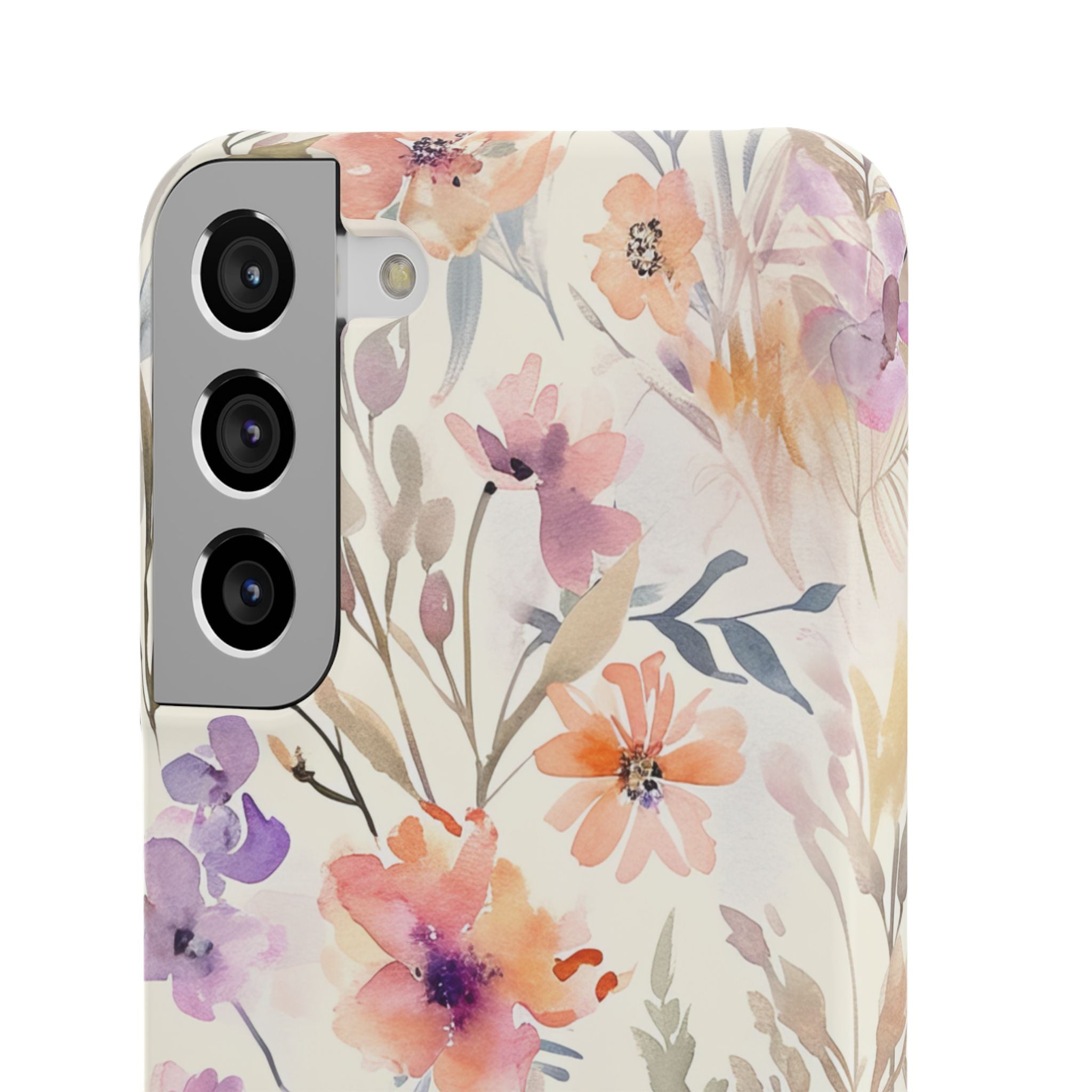 Soft Pink Floral Watercolor Design - Slim Samsung S22 Phone Case