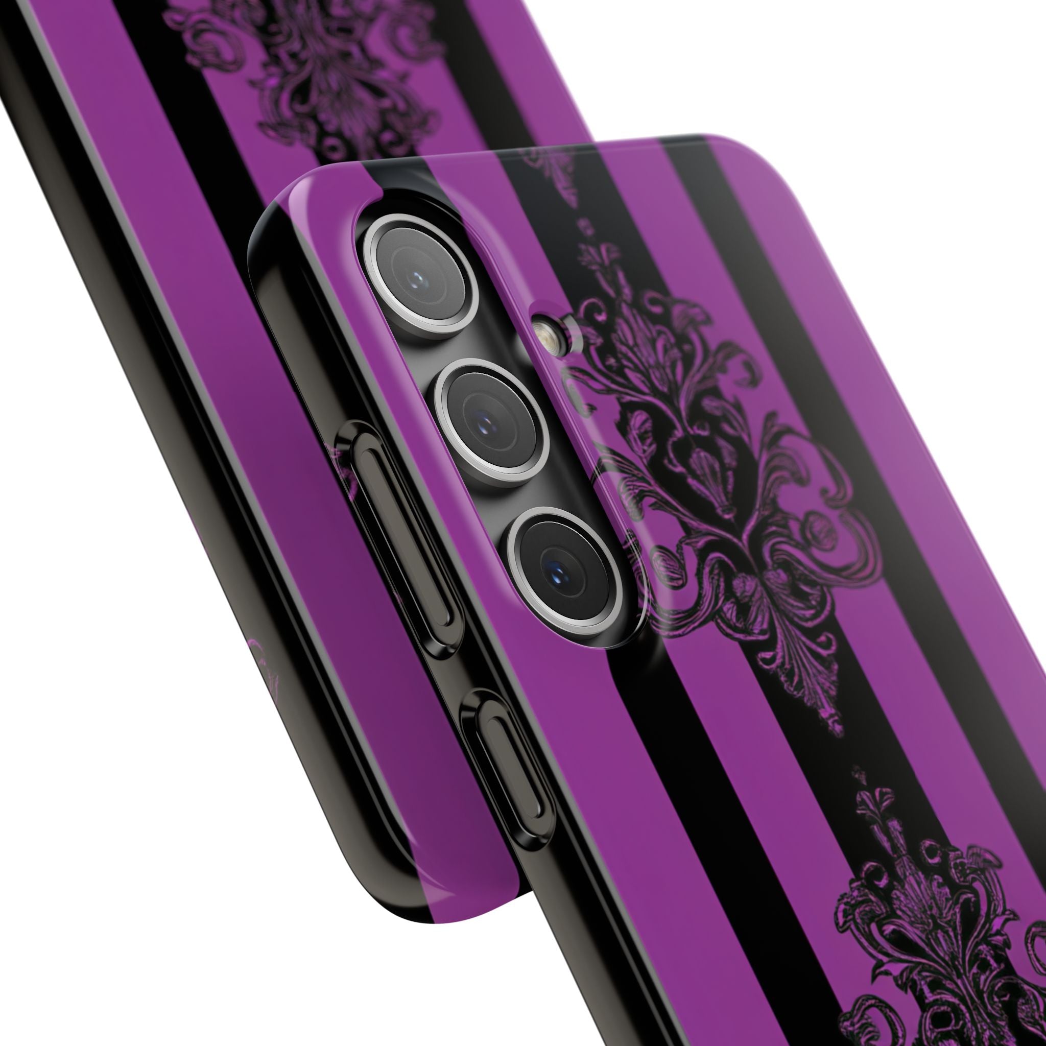 Gothic Elegance with Vertical Stripes and Ornamental Motifs Samsung S24 - Slim Phone Case