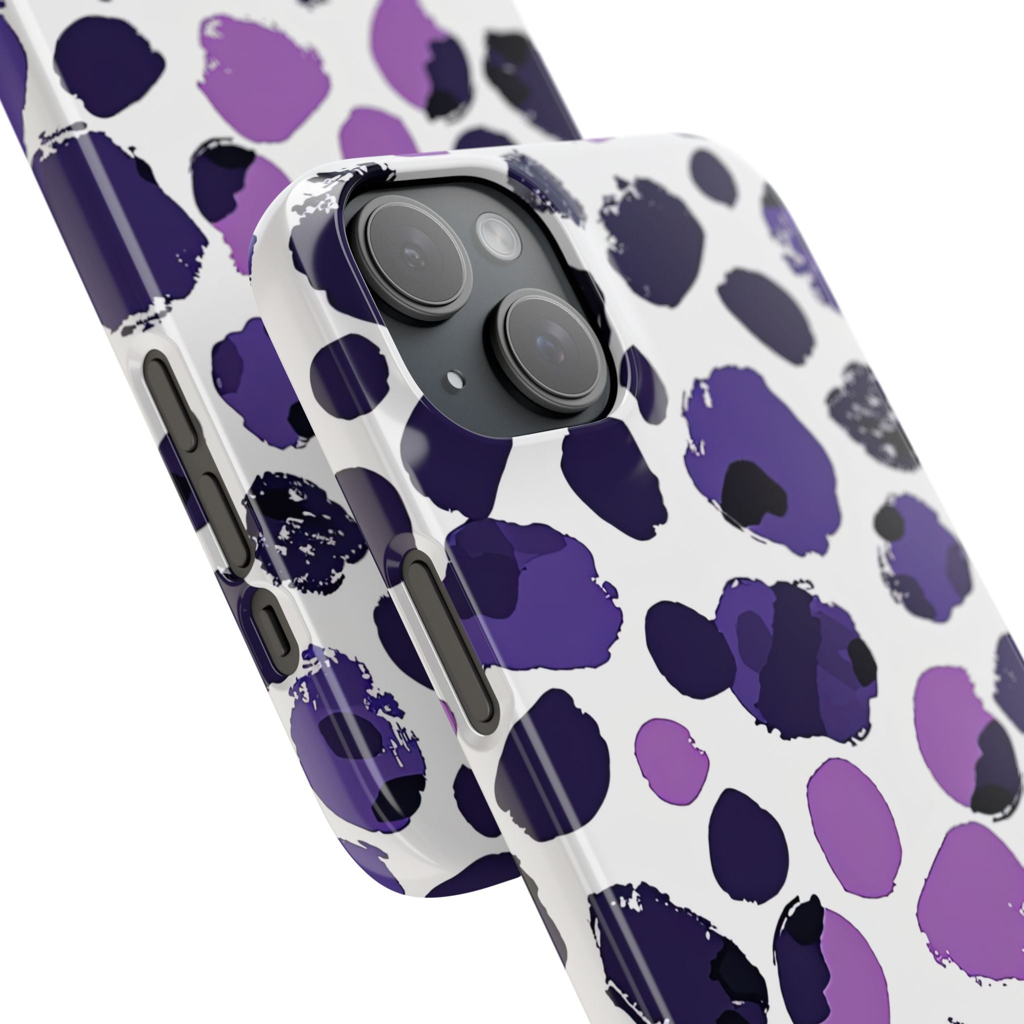 Purple Inkblots iPhone 15 - Slim Phone Case