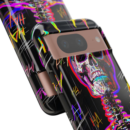 Neon Skeleton Laugh Google Pixel 8 Case - Tough