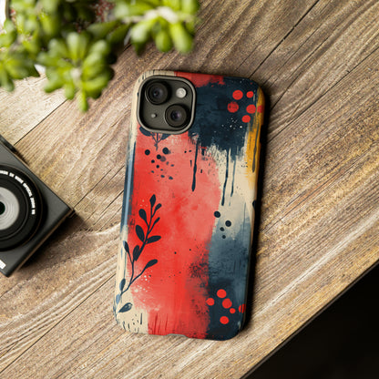 Scandinavian Leafy Brushstrokes - Protective Phone Case