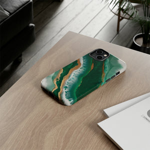 Green & Gold Epoxy - Protective Phone Case