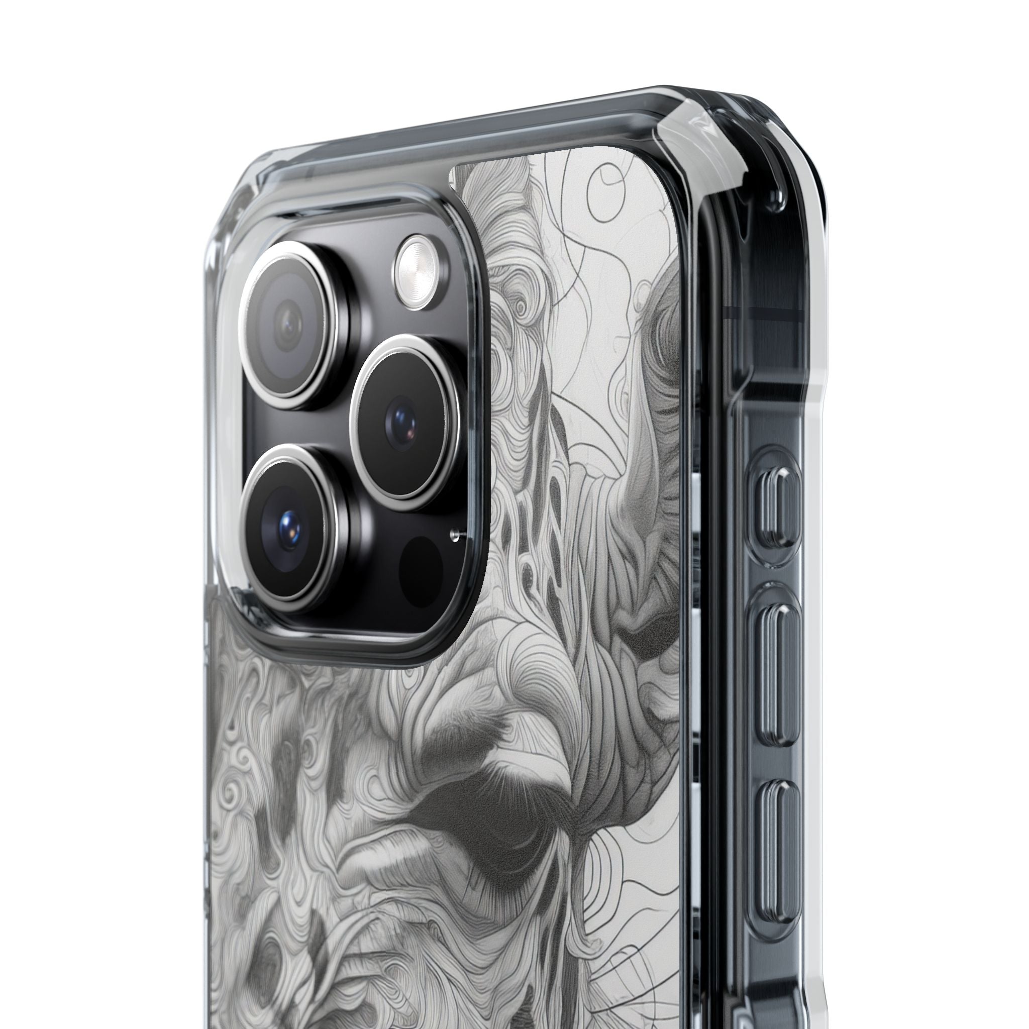 Swirling Giraffe Art iPhone 15 - Impact Clear+
