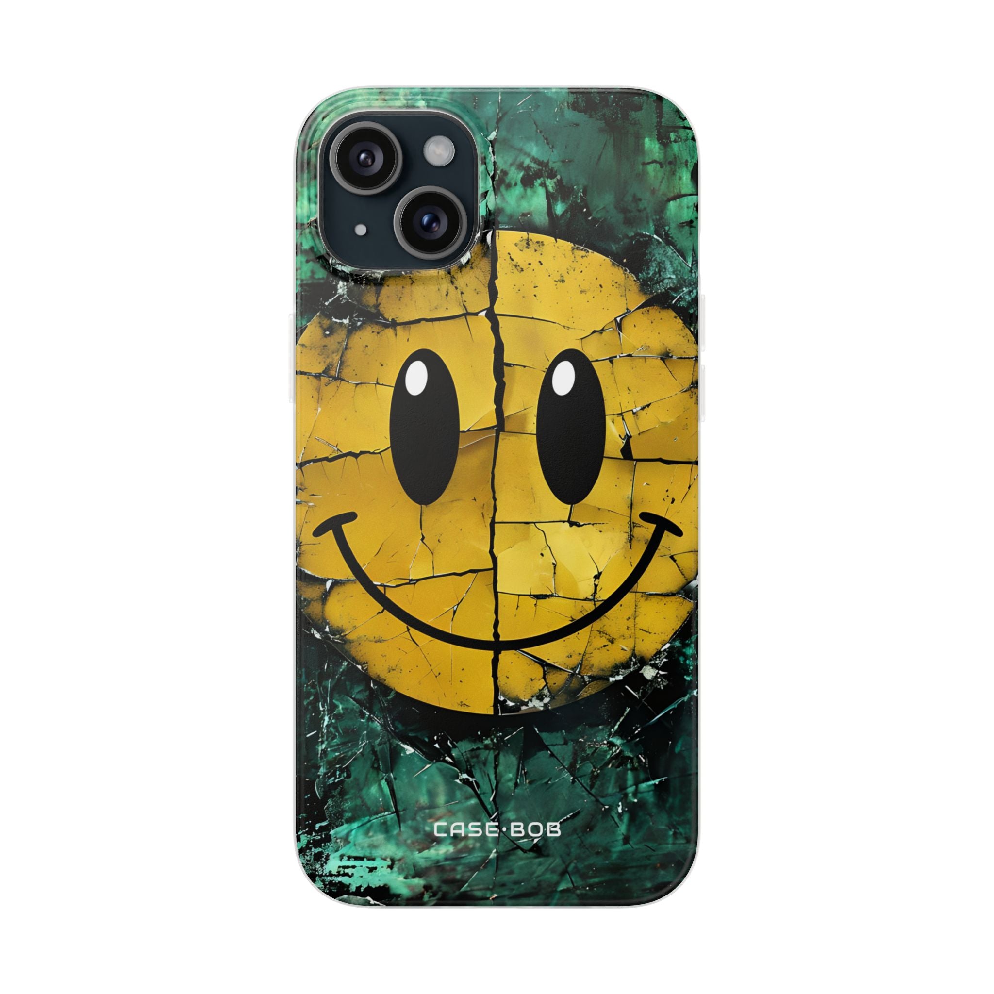Cracked Smiley iPhone 15 Plus Case - Soft