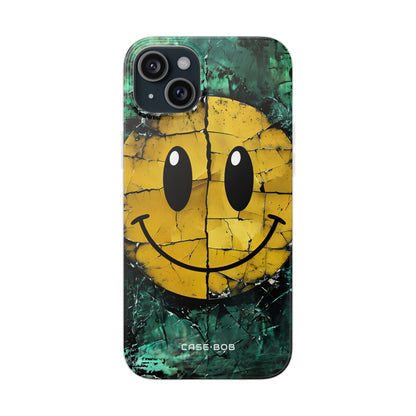 Cracked Smiley iPhone 15 Plus Case - Soft