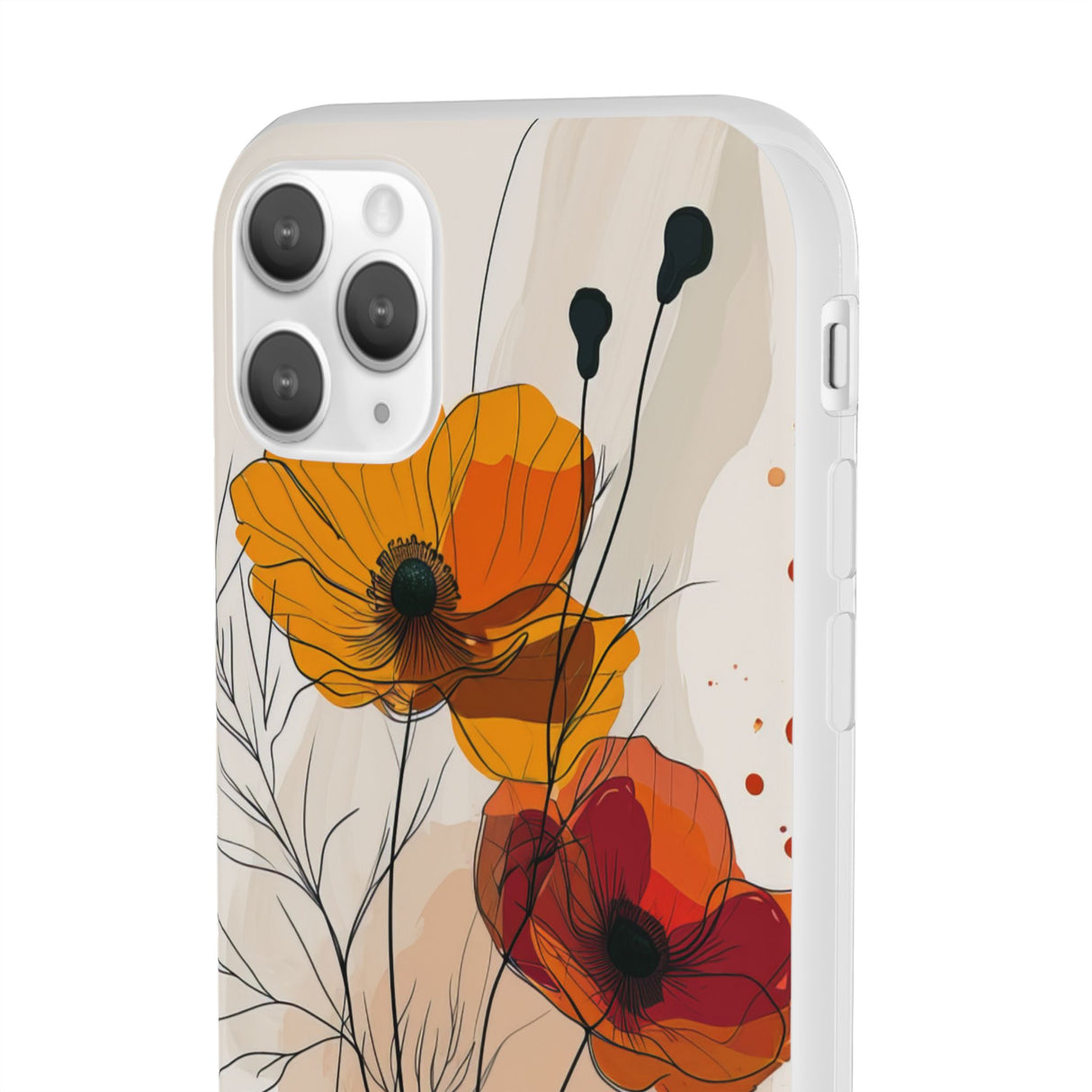 Fiery Floral Abstraction | Flexible Phone Case for iPhone