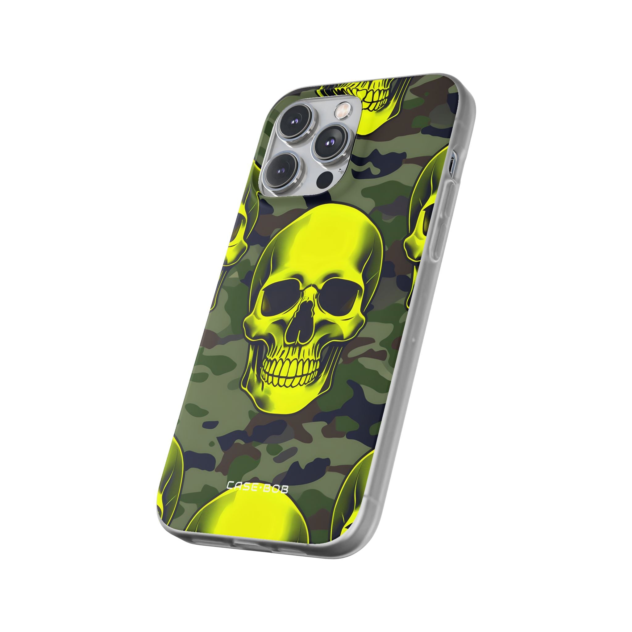 Neon Skull Camo iPhone 14 Pro Max Case - Soft