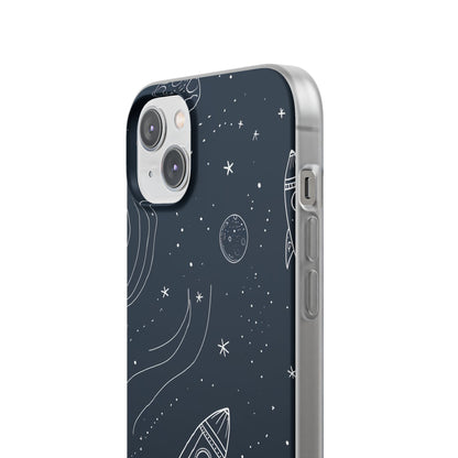 Cosmic Doodle Adventure | Flexible Phone Case for iPhone