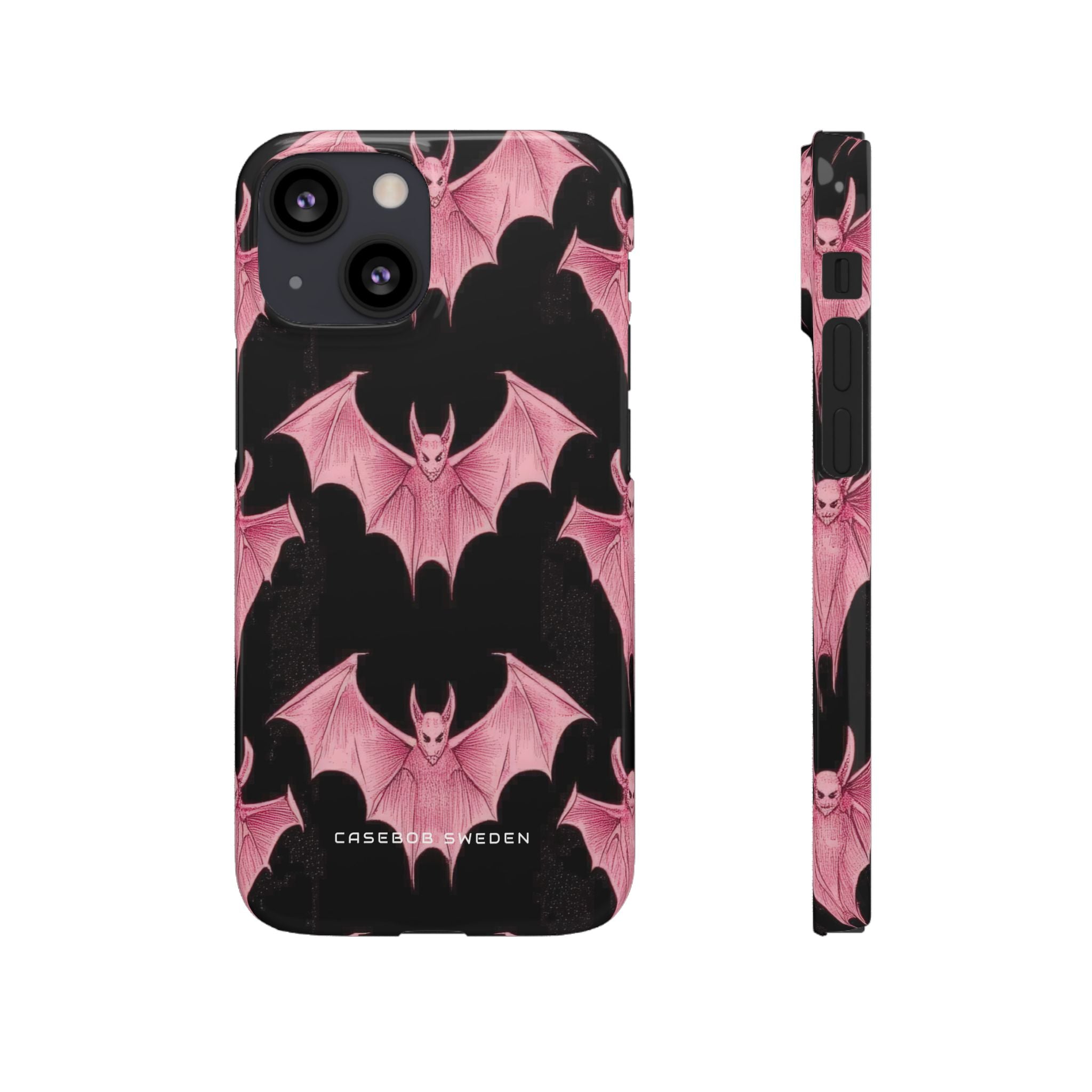 Gothic Pink Bats Aflame iPhone 13 - Slim Phone Case