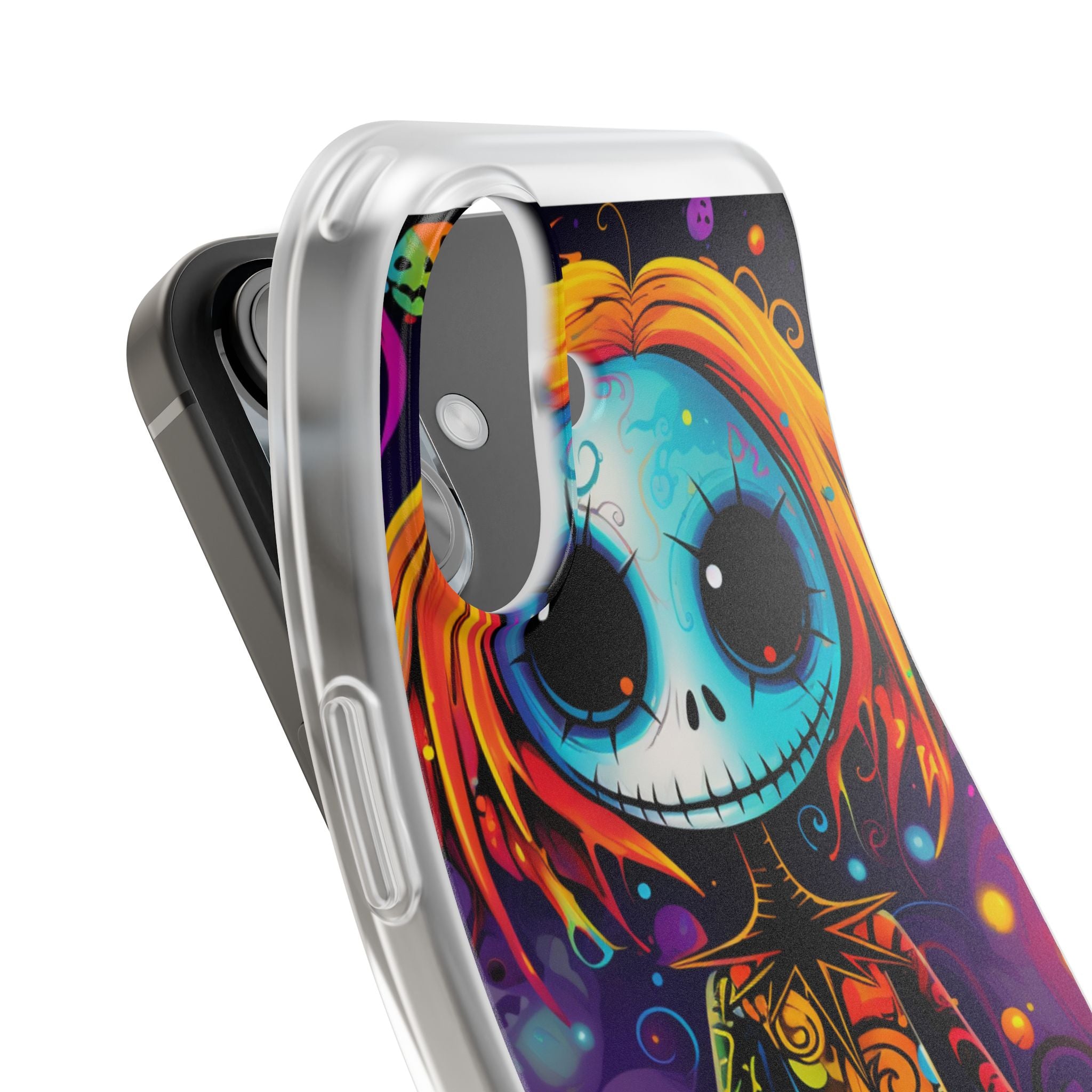 Blue Skull Swirl iPhone 16 Case - Soft
