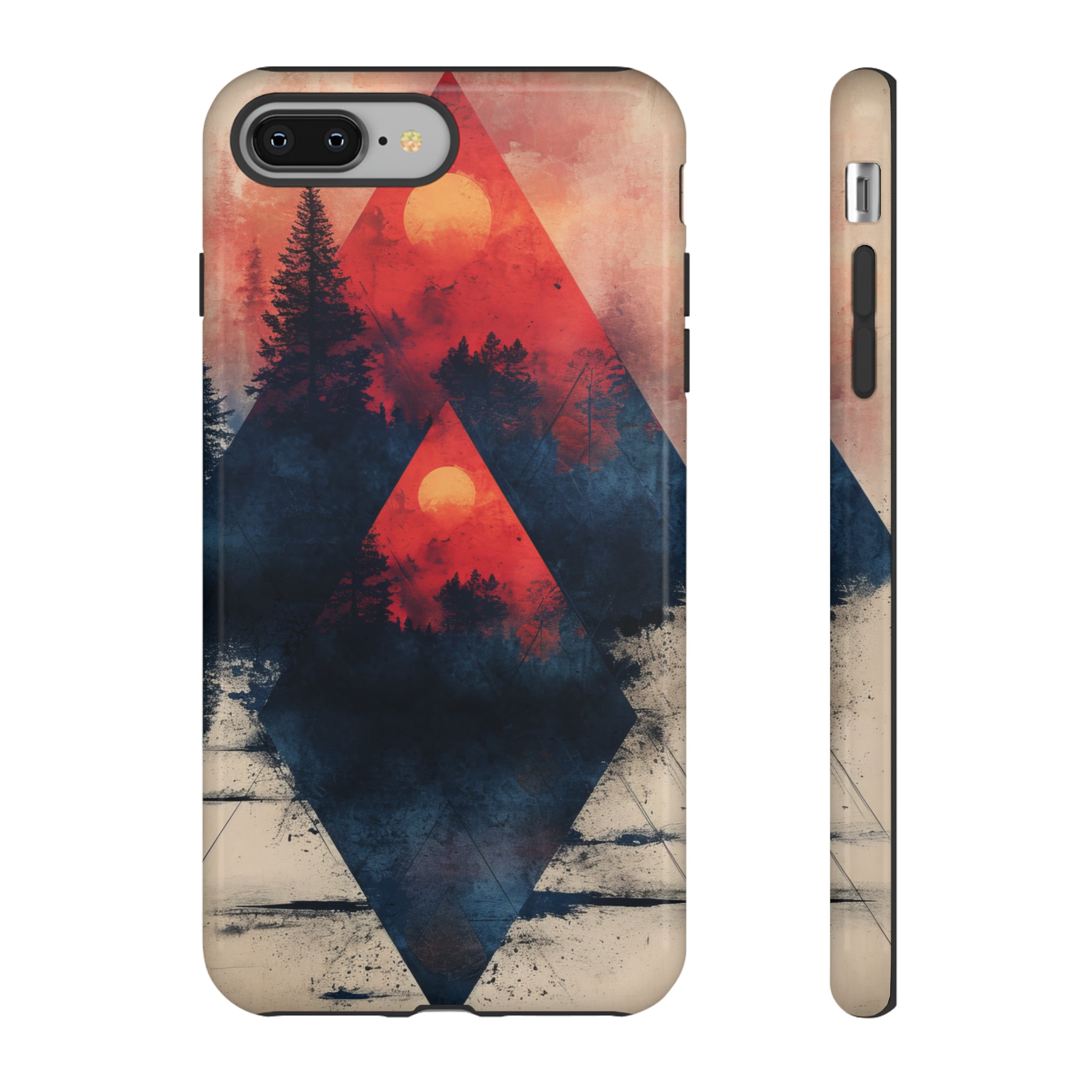 Pastel Triangle Forest Dusk - Protective Phone Case