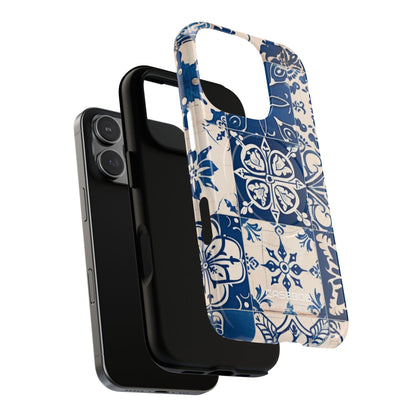 Ornate Blue Tiles iPhone 16 - Tough+