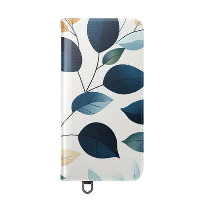 Navy Leaf Veins - Samsung S25+ Case - Lompakkokotelo