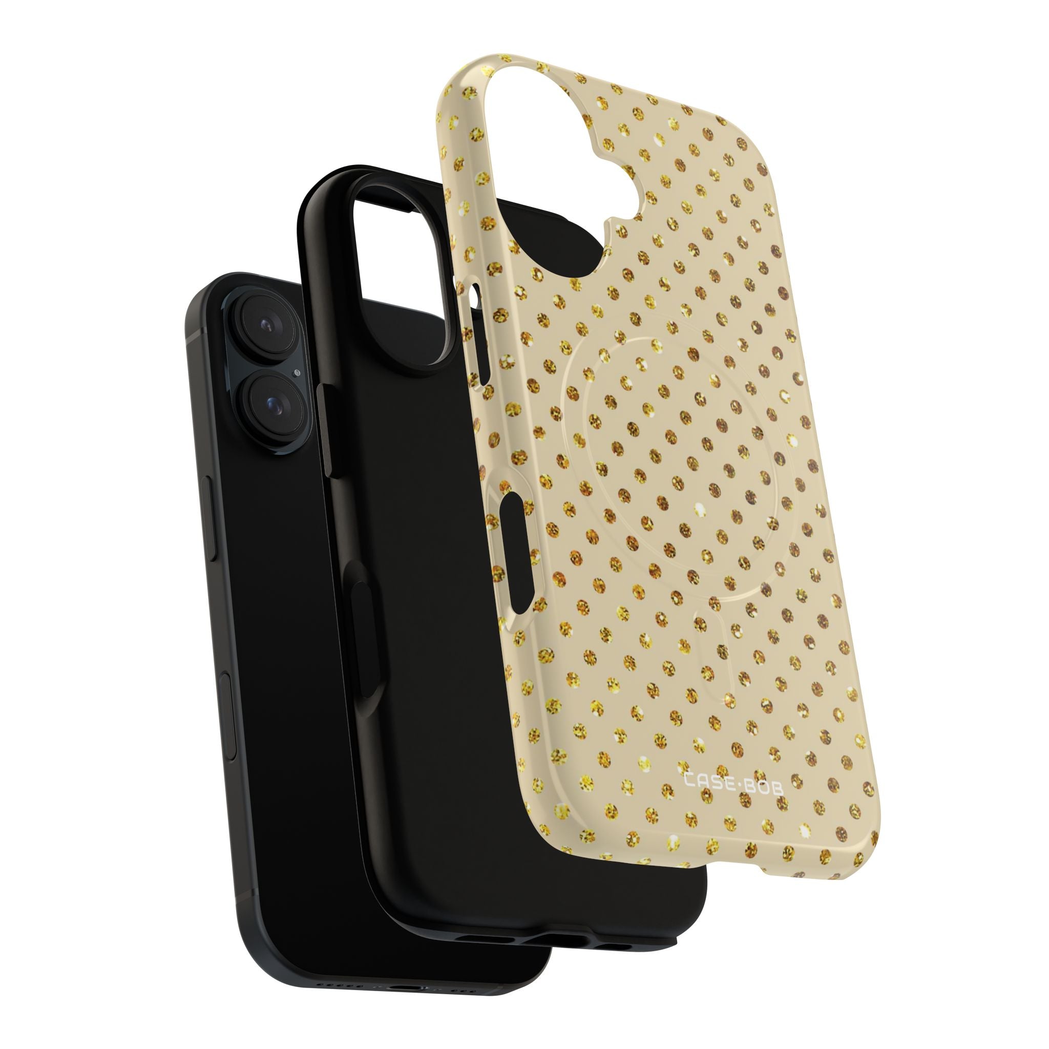 Gold Sparkle Grid iPhone 16 Case - Tough+
