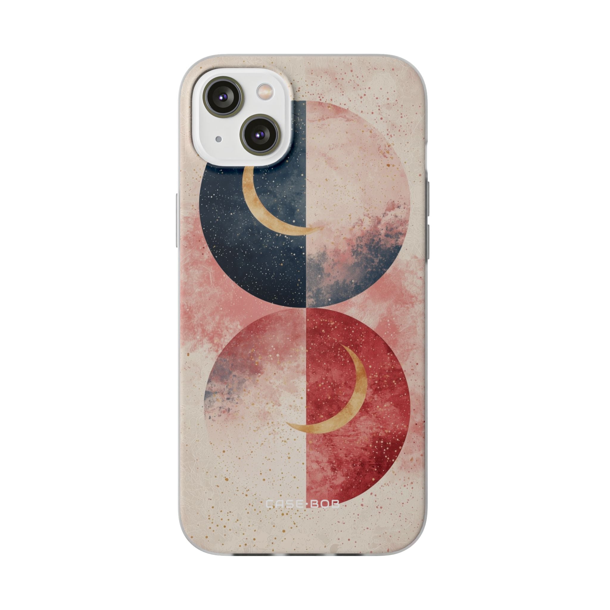 Golden Crescent Circles iPhone 14 Plus Case - Soft