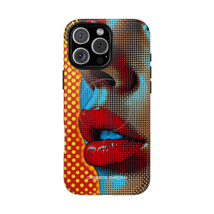 Yellow Red Pop Art Portrait - Tough + MagSafe® iPhone 16 Phone Case