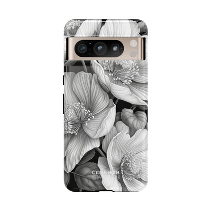 Monochrome Petal Dance Google Pixel 8 - Tough