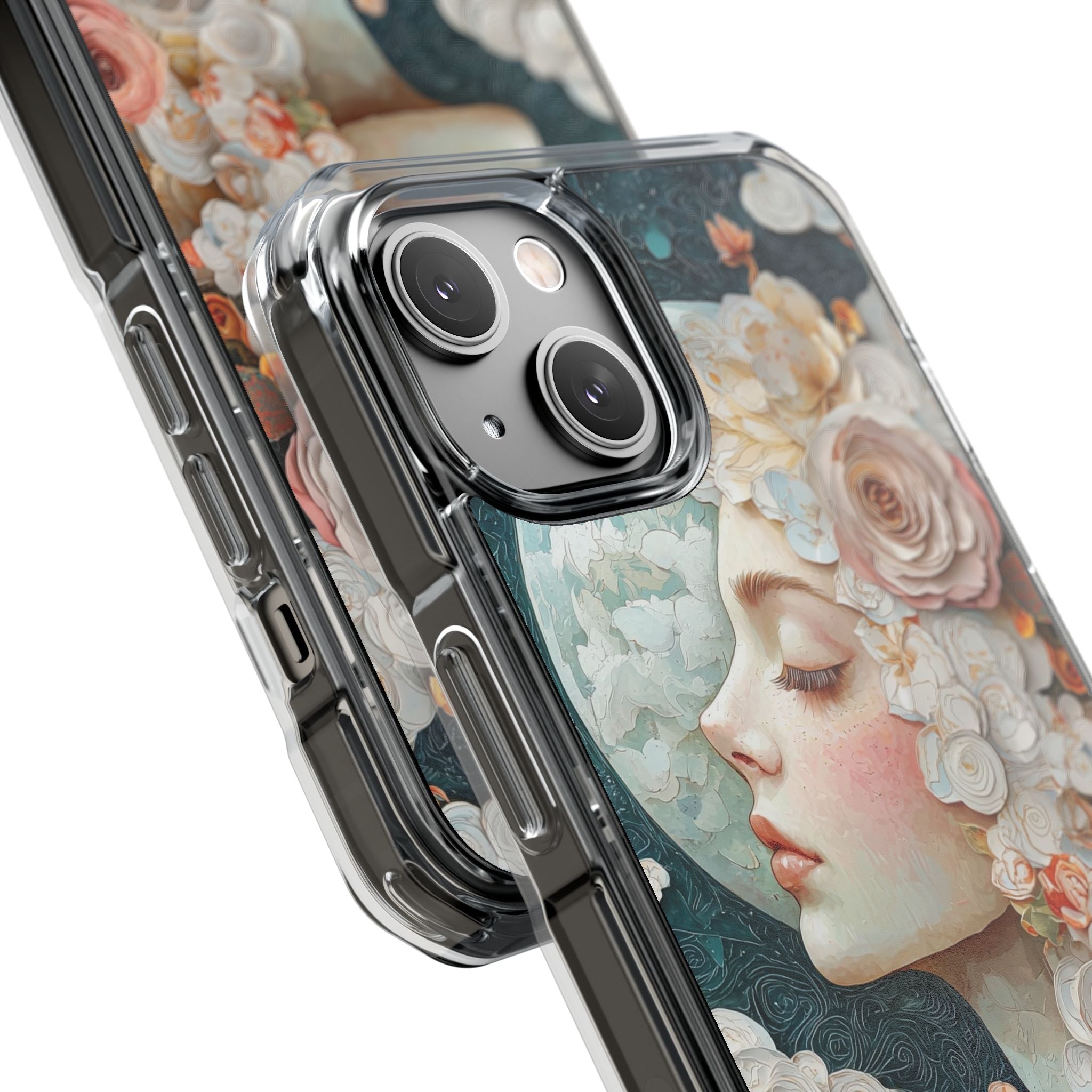 Moon Embraces Flowers iPhone Case - Impact