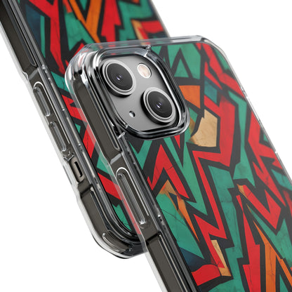 Crimson Zigzag iPhone 14 Case - Impact