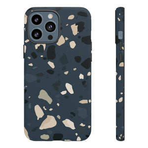 Dark Blue Terrazzo - Protective Phone Case