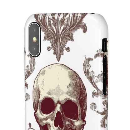 Gothic Skulls and Ornate Foliage  iPhone X - Slim Phone Case