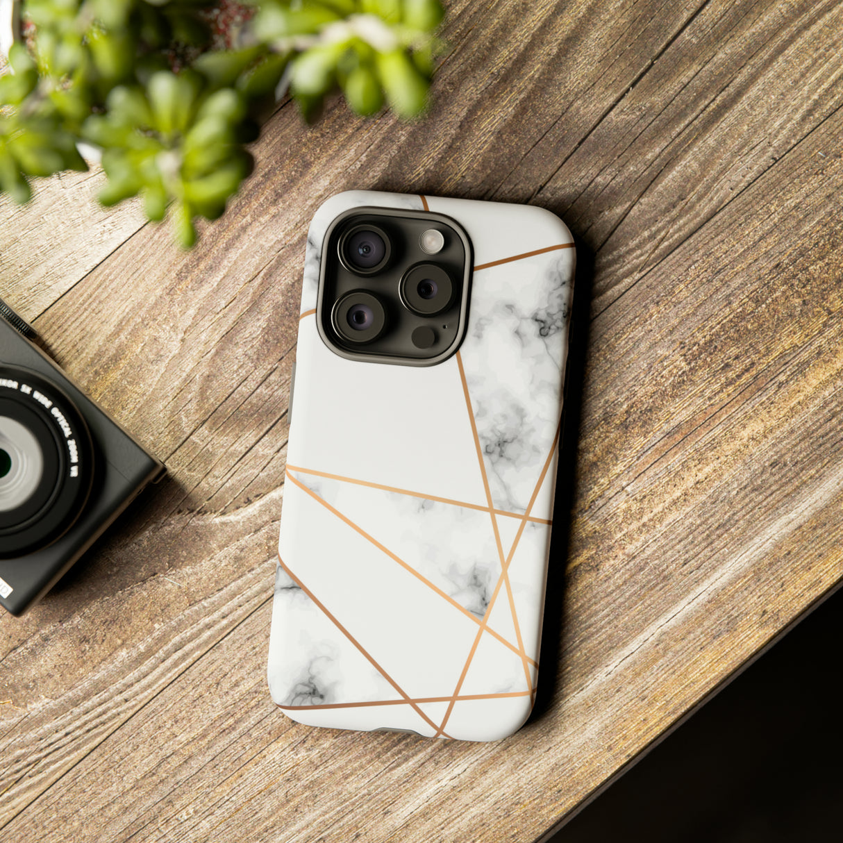 Marble Geometric - Protective Phone Case