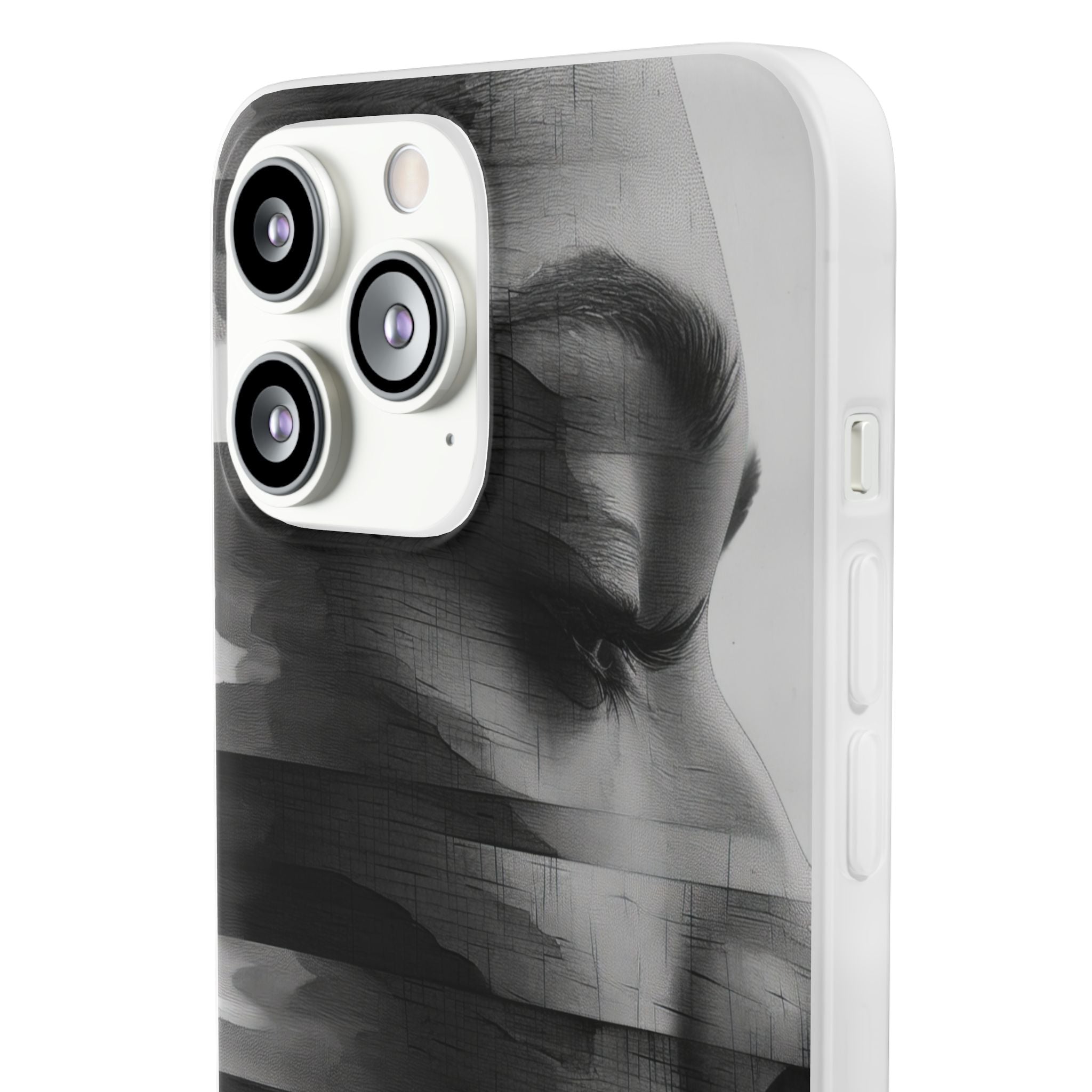 Abstract Glitch Portrait | Flexible Phone Case for iPhone