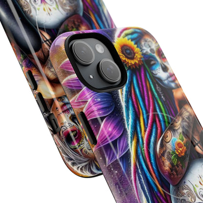 Sunflower Skull Glow iPhone 15 Plus Case - Tough+