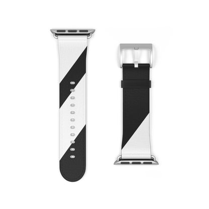 Diagonal Stripes BlackWhite - Watch Band