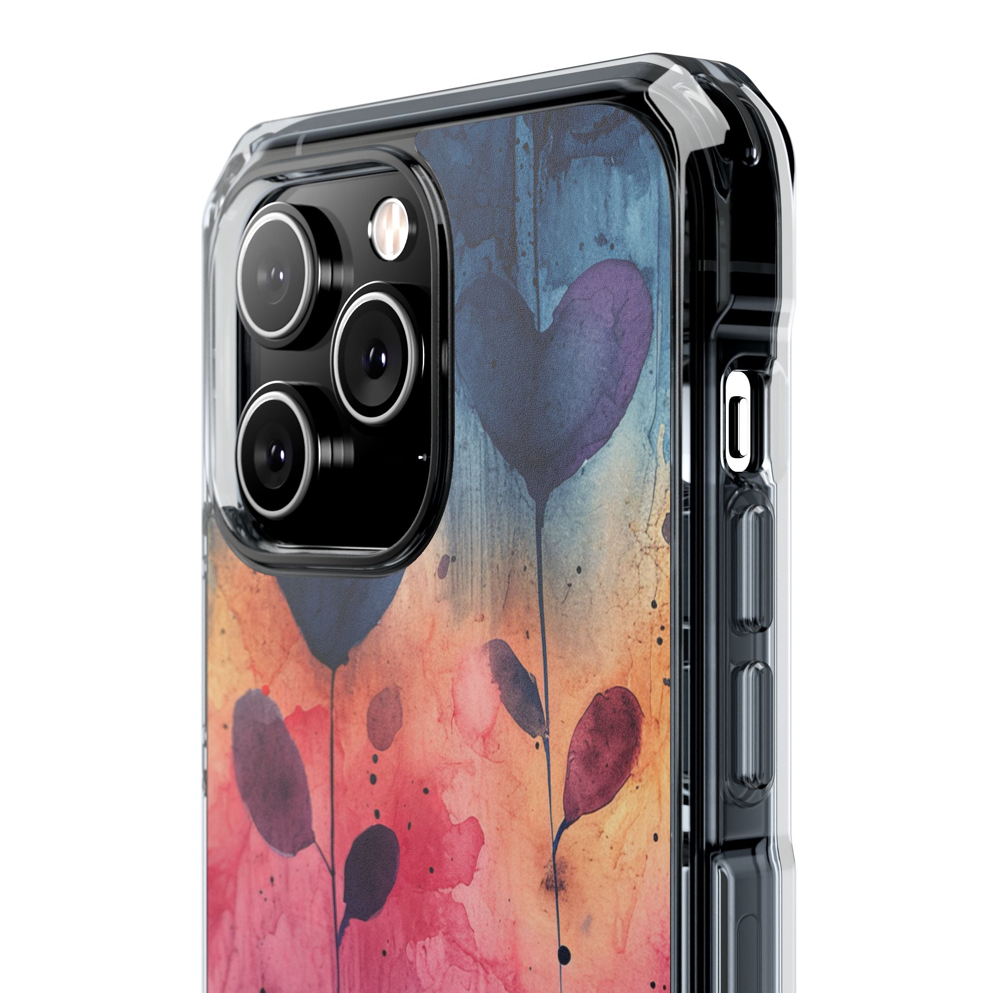 Watercolor Heart Art - Clear Impact iPhone 14 Phone Case